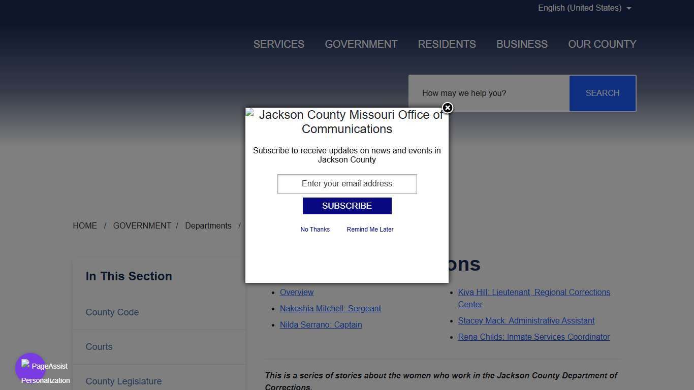 Women in Corrections - Jackson County MO